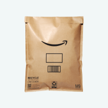 An Amazon paper padded mailer is shown against a white background.