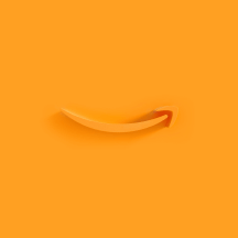 An orange Amazon smile logo.