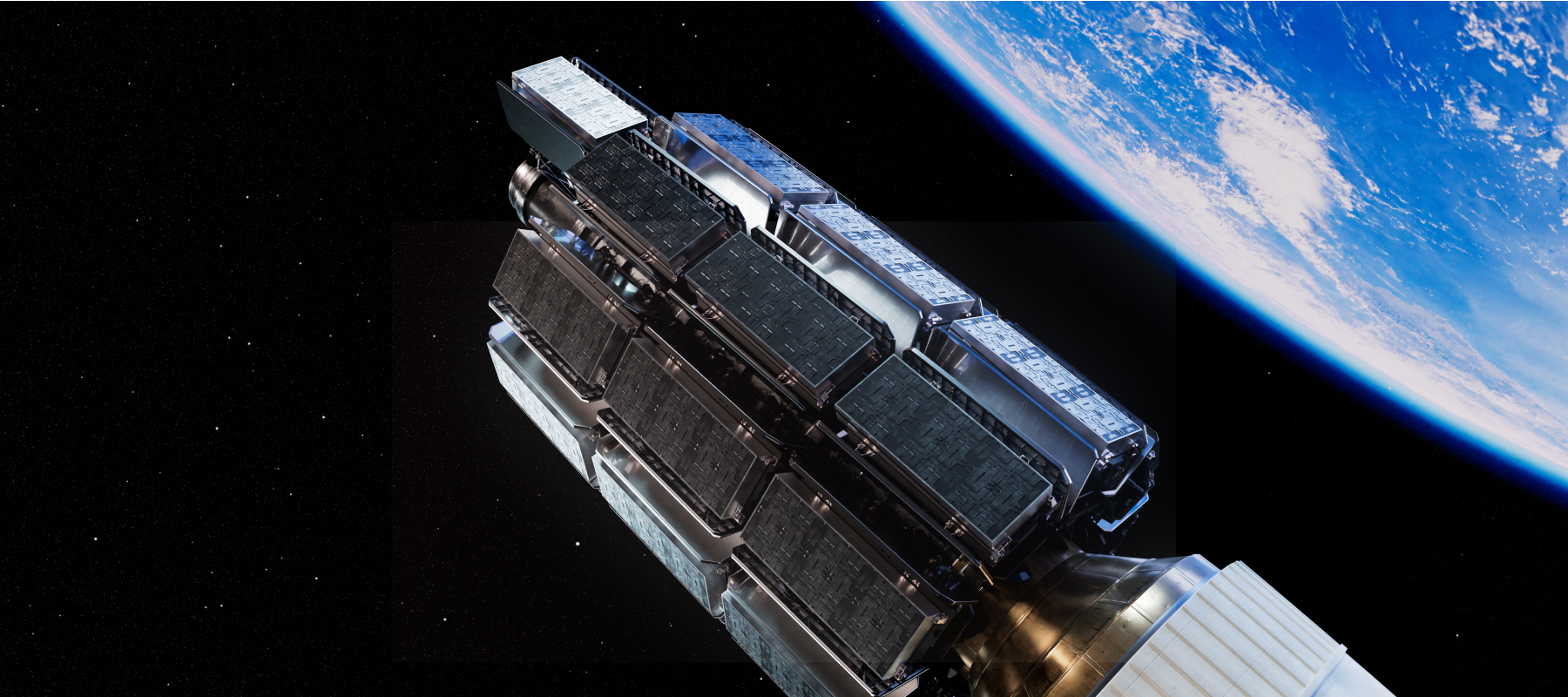 A satellite over the Earth. 