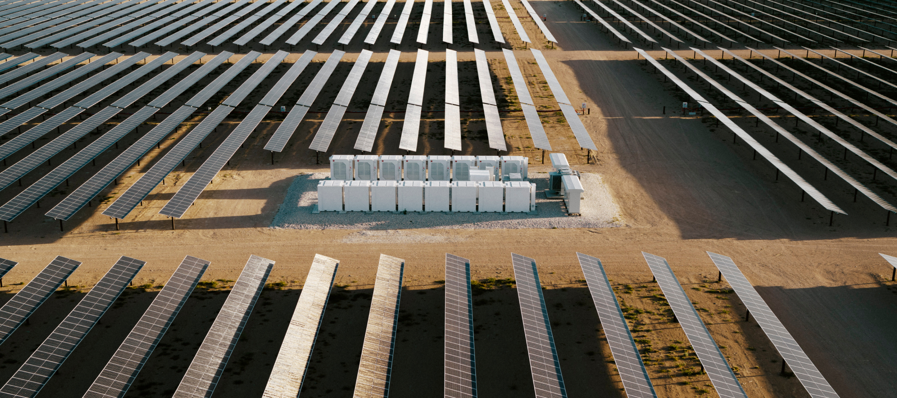 Rows of solar panels.